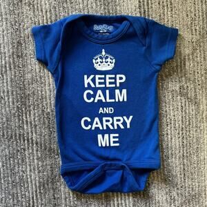 NWOT Size 0-6 Months Keep Calm And Carry Me Bodysuit